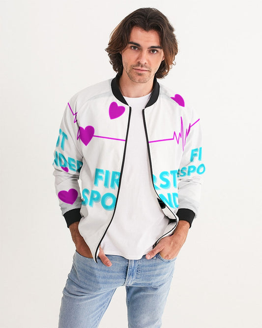 First Responders -Grey Men's All-Over Print Bomber Jacket