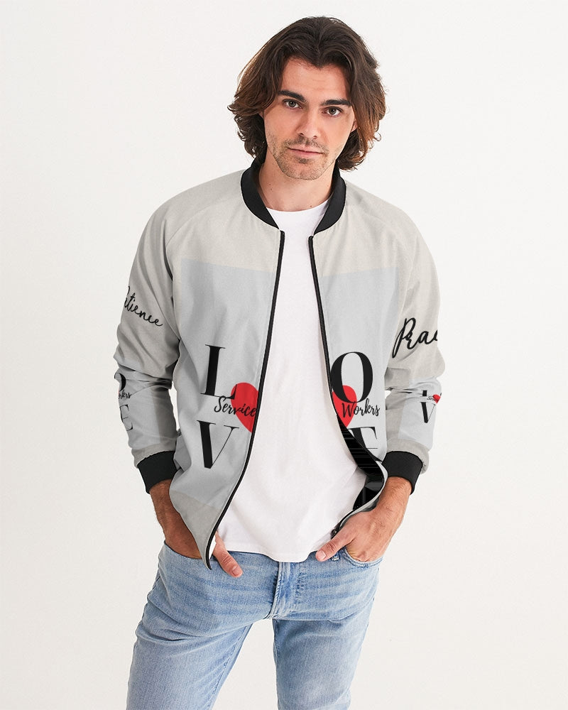 Love Service Workers Men's All-Over Print Bomber Jacket