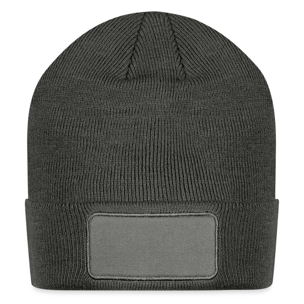 Patch Beanie - charcoal grey