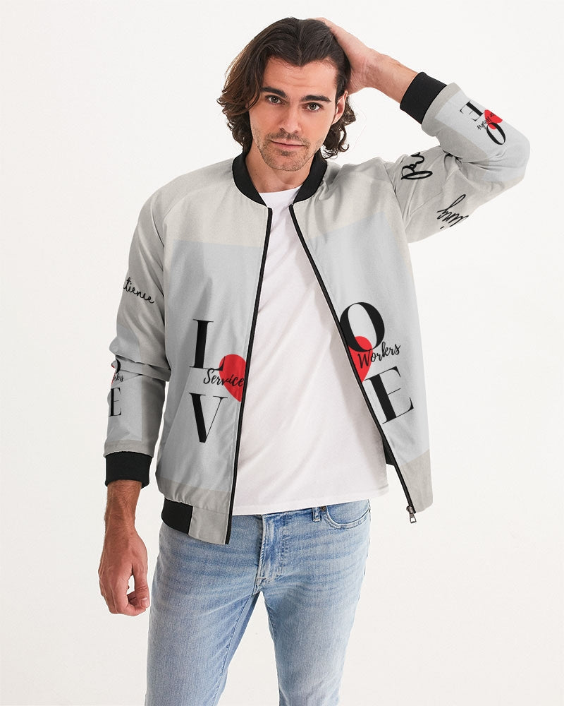 Love Service Workers Men's All-Over Print Bomber Jacket