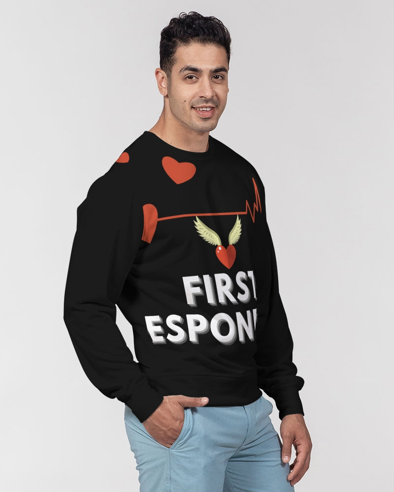First Responders-All Heart Men's All-Over Print Classic French Terry Crewneck Pullover