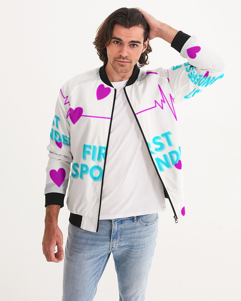 First Responders -Grey Men's All-Over Print Bomber Jacket