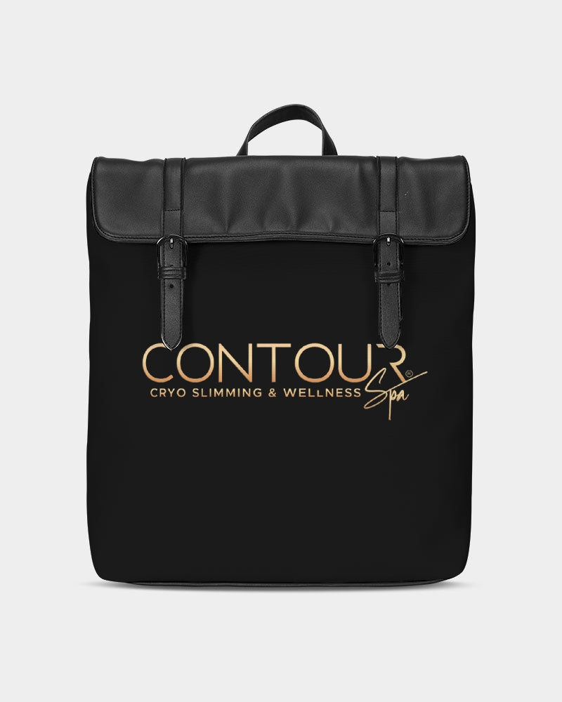Contour Logo White Casual Flap Backpack
