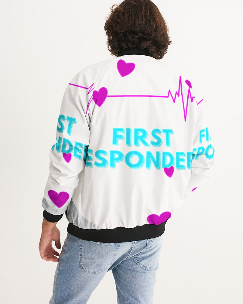 First Responders -Grey Men's All-Over Print Bomber Jacket