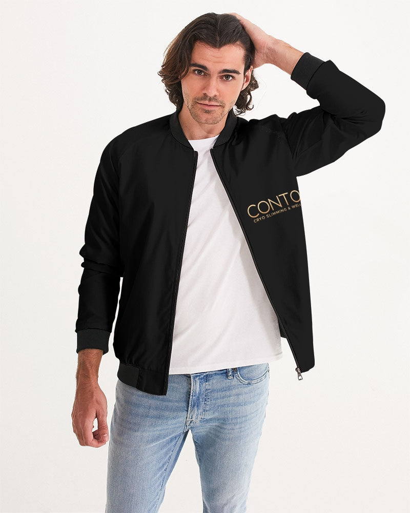 Contour Logo White Men's All-Over Print Bomber Jacket