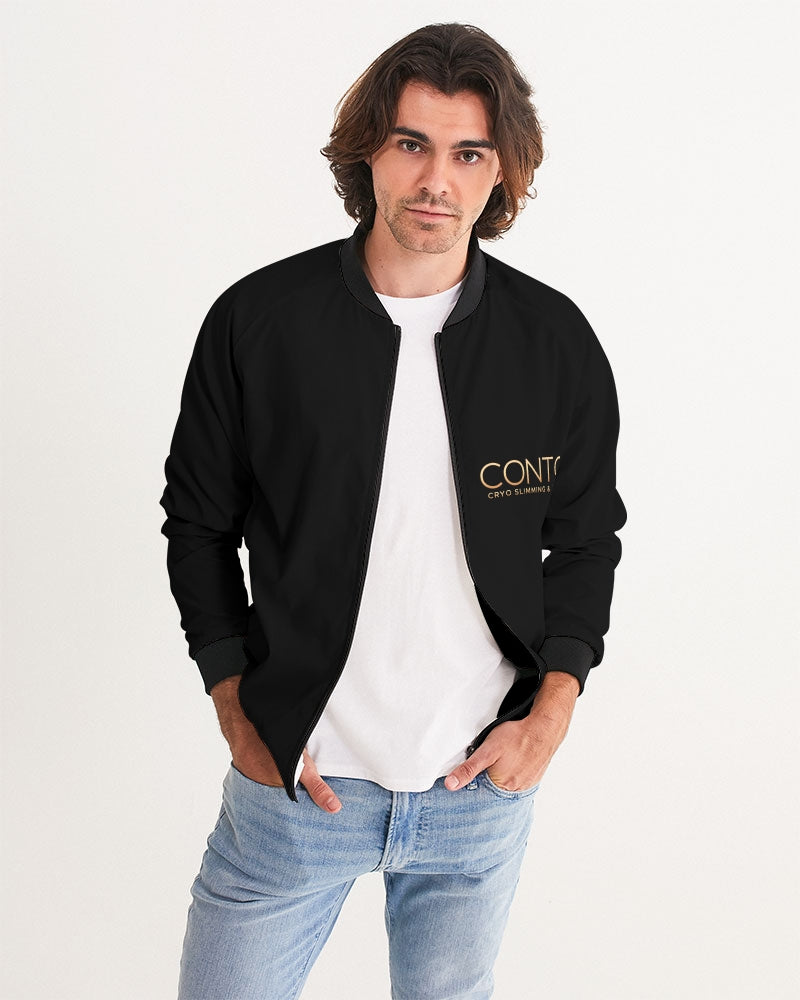 Contour Logo White Men's All-Over Print Bomber Jacket