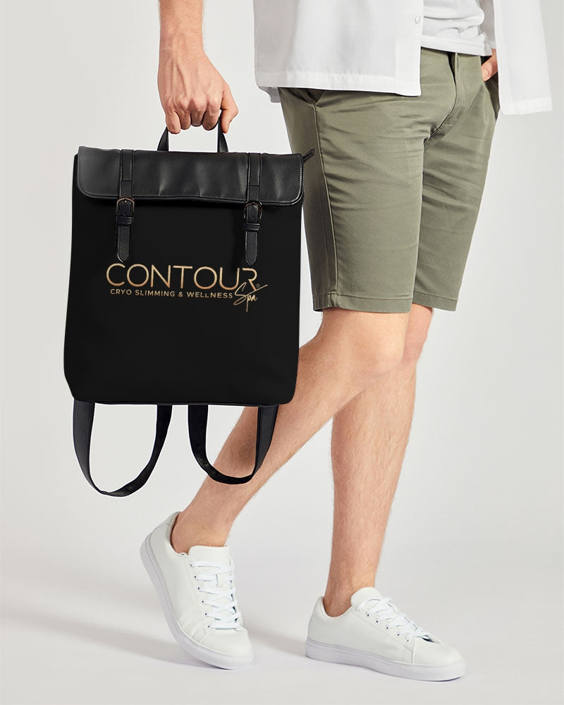 Contour Logo White Casual Flap Backpack