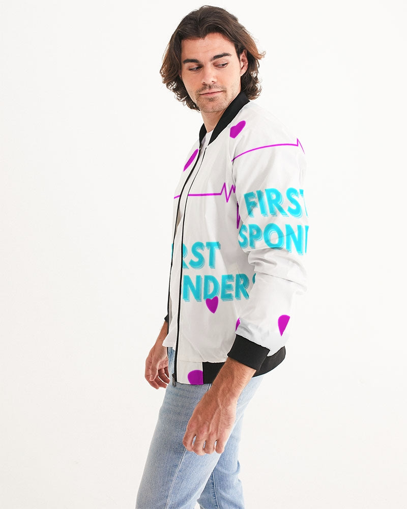 First Responders -Grey Men's All-Over Print Bomber Jacket