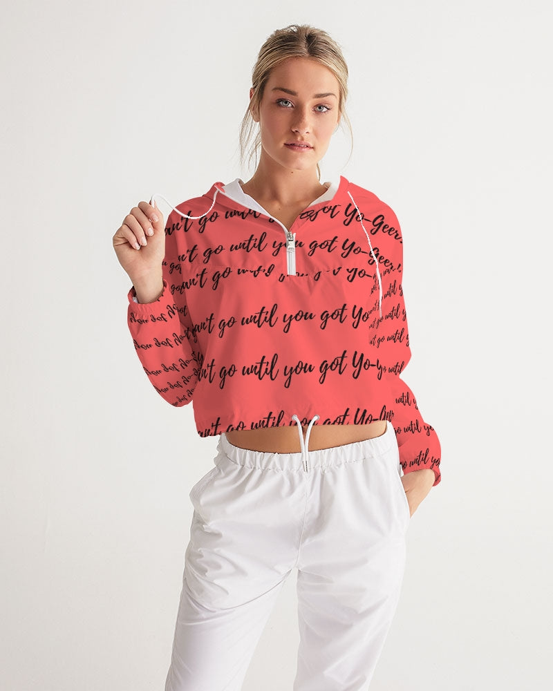 Yo-Geer Women's All-Over Print Cropped Windbreaker