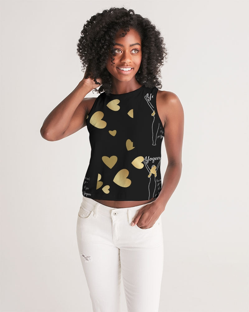 Women's Cropped Tank-Just Black Background