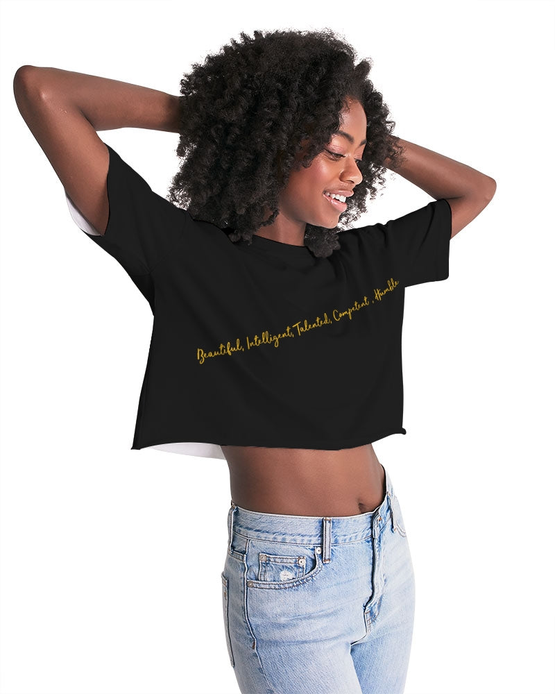 Women's Lounge Cropped T-Just Your Black Background