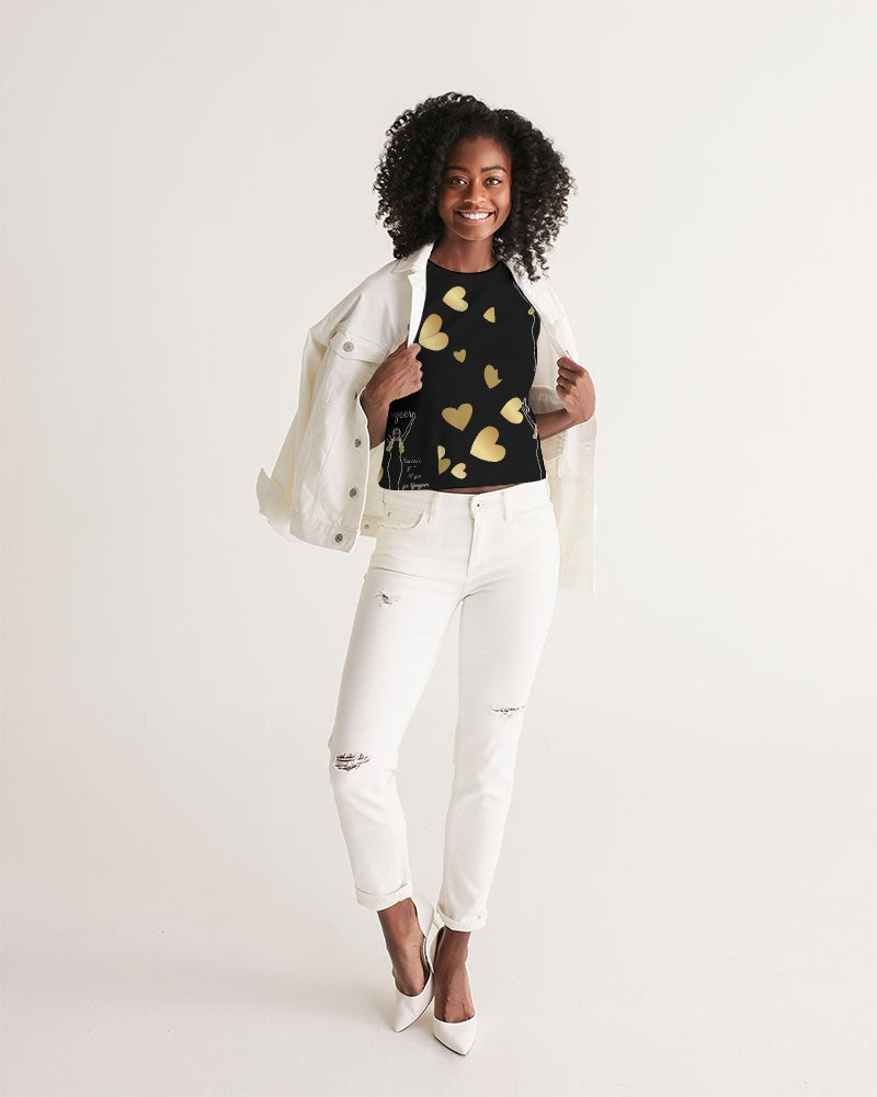 Women's Cropped Tank-Just Your Black Background