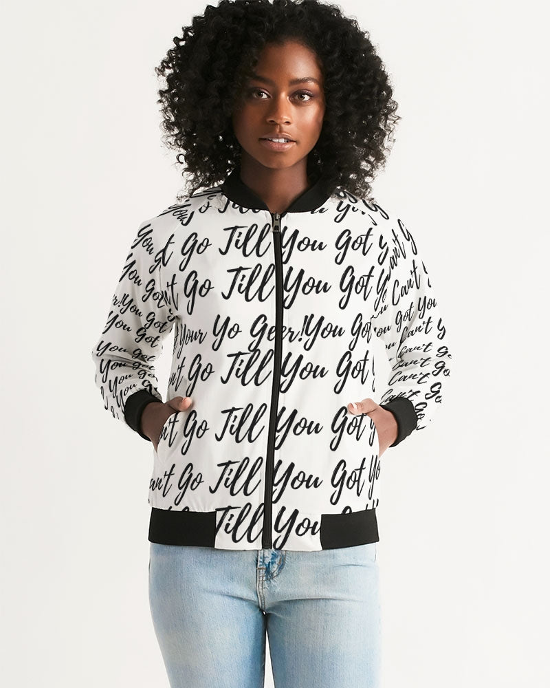 VR LOGO White Women's Bomber Jacket