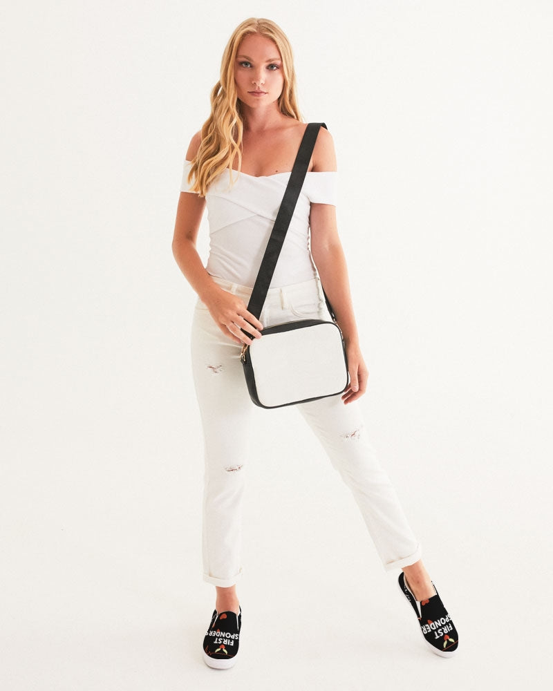 Women's Slip-On Canvas Shoe-Just Black Background