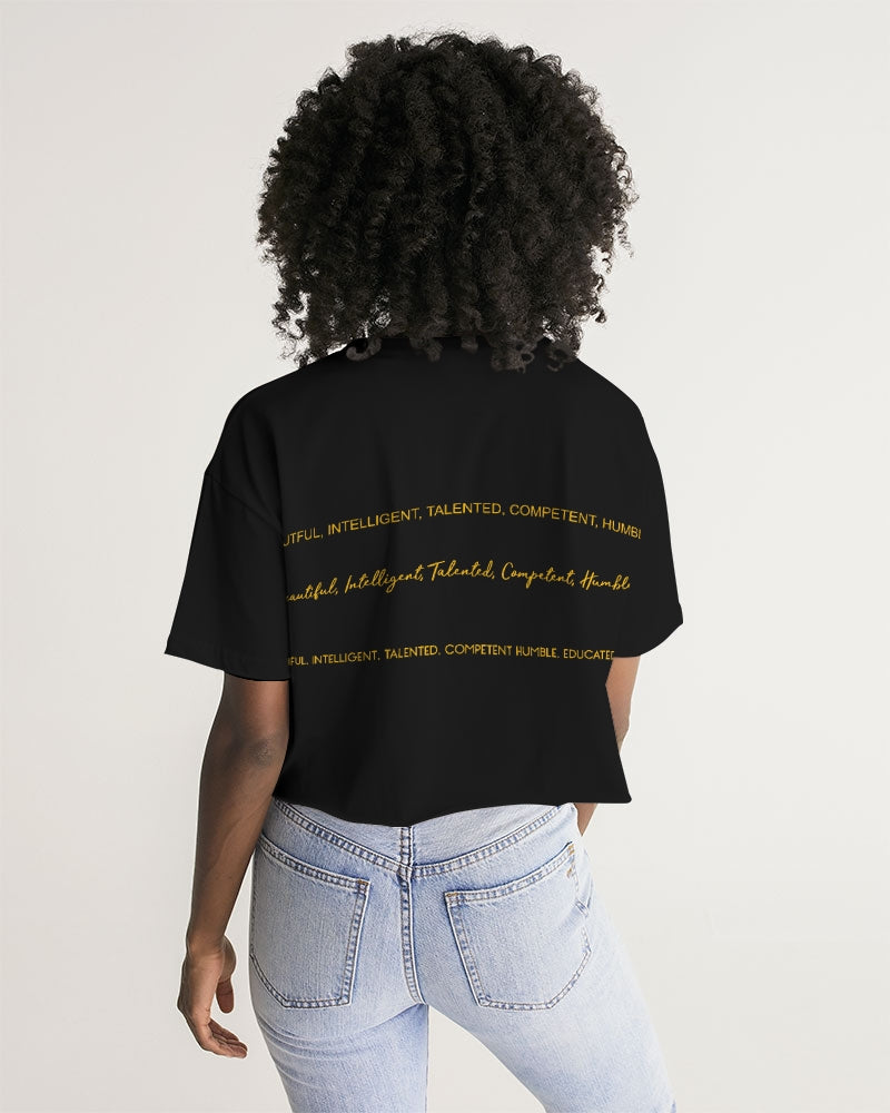 Women's Lounge Cropped T-Just Black Background