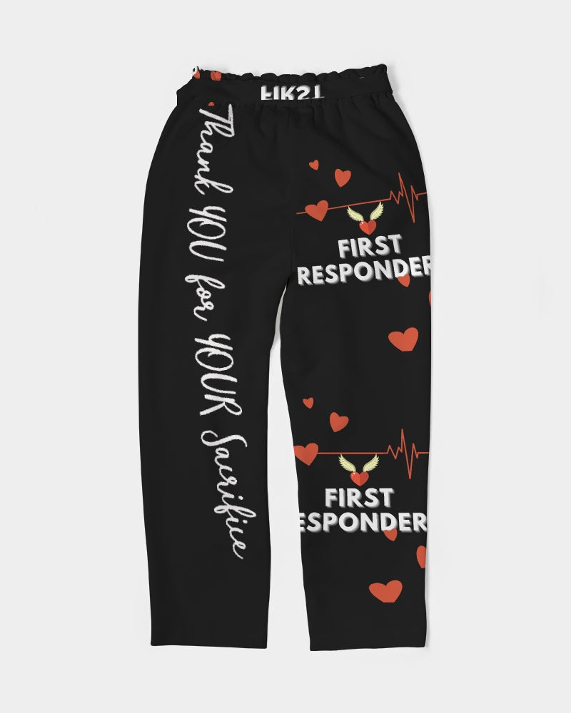 Women's Belted Tapered Pants-Just Black Background