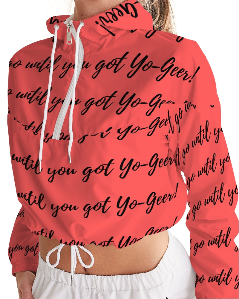 Yo-Geer Women's All-Over Print Cropped Windbreaker