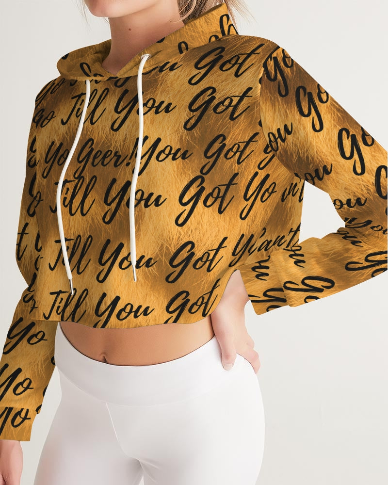Yo-Cheetah Women's Cropped Hoodie