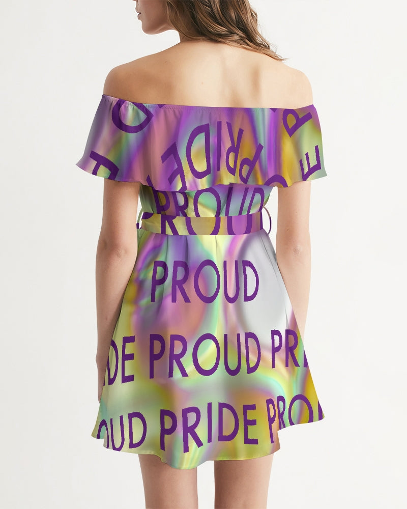 Women's Off-Shoulder Dress-PRIDE PROUD_Too