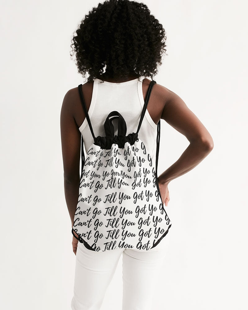 Yo Geer White Canvas Drawstring Bag