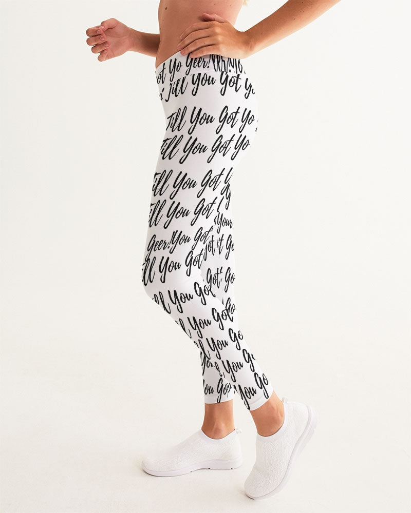 VR LOGO White Women's Yoga Pants
