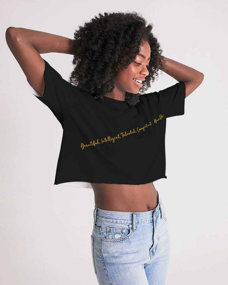 Women's Lounge Cropped T-Just Your Black Background
