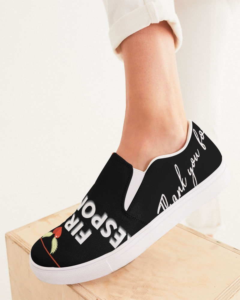Women's Slip-On Canvas Shoe-Just Black Background