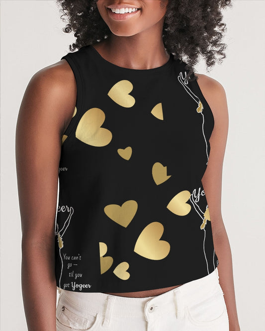 Women's Cropped Tank-Just Black Background