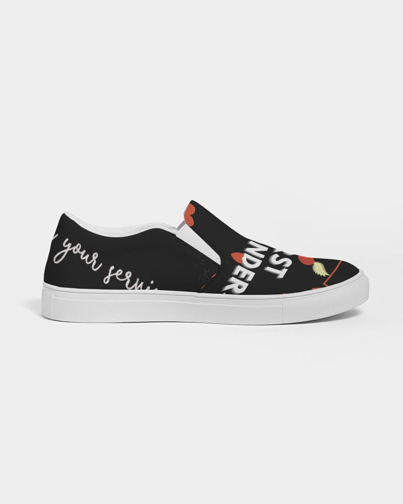 Women's Slip-On Canvas Shoe-Just Black Background