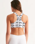 VR LOGO White Women's Seamless Sports Bra