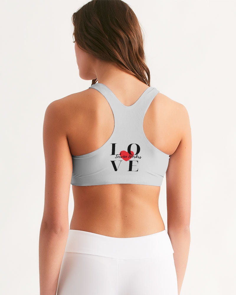 Love Service Workers Women's All-Over Print Seamless Sports Bra