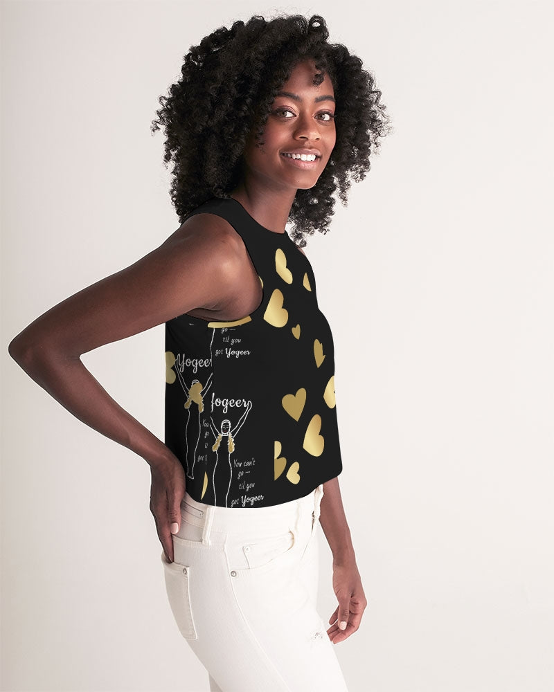 Women's Cropped Tank-Just Black Background