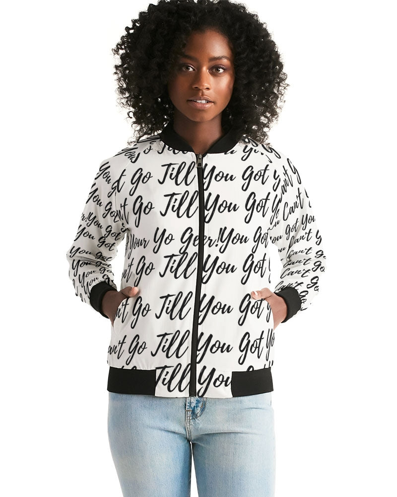 VR LOGO White Women's Bomber Jacket