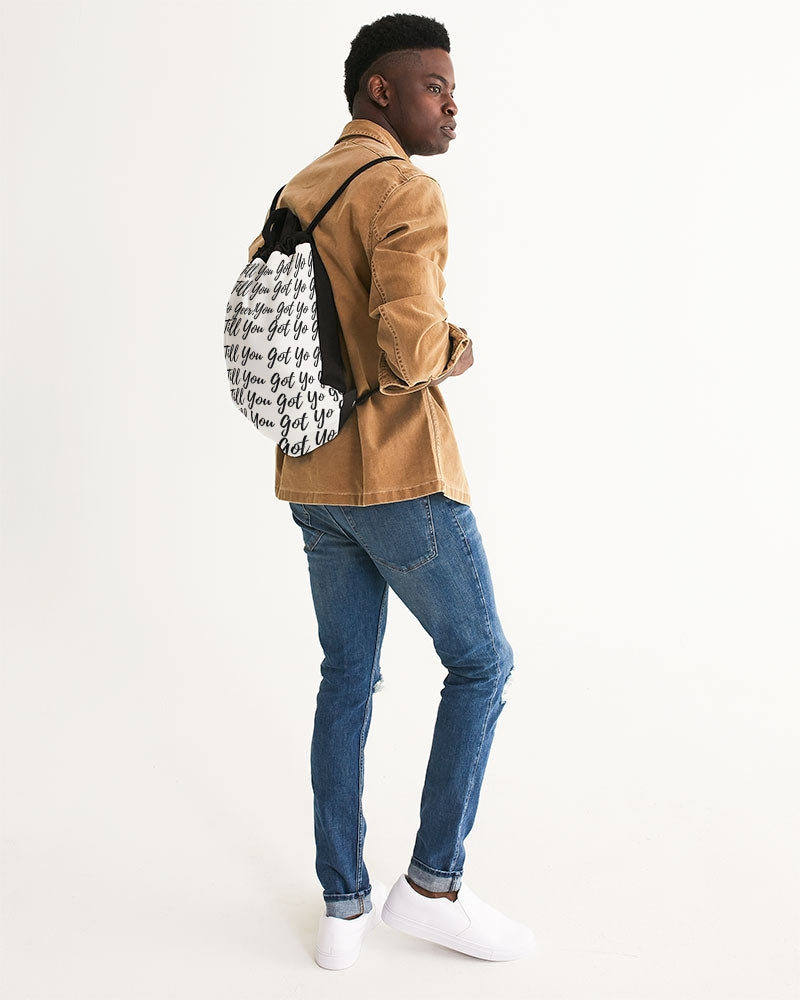 Yo Geer White Canvas Drawstring Bag