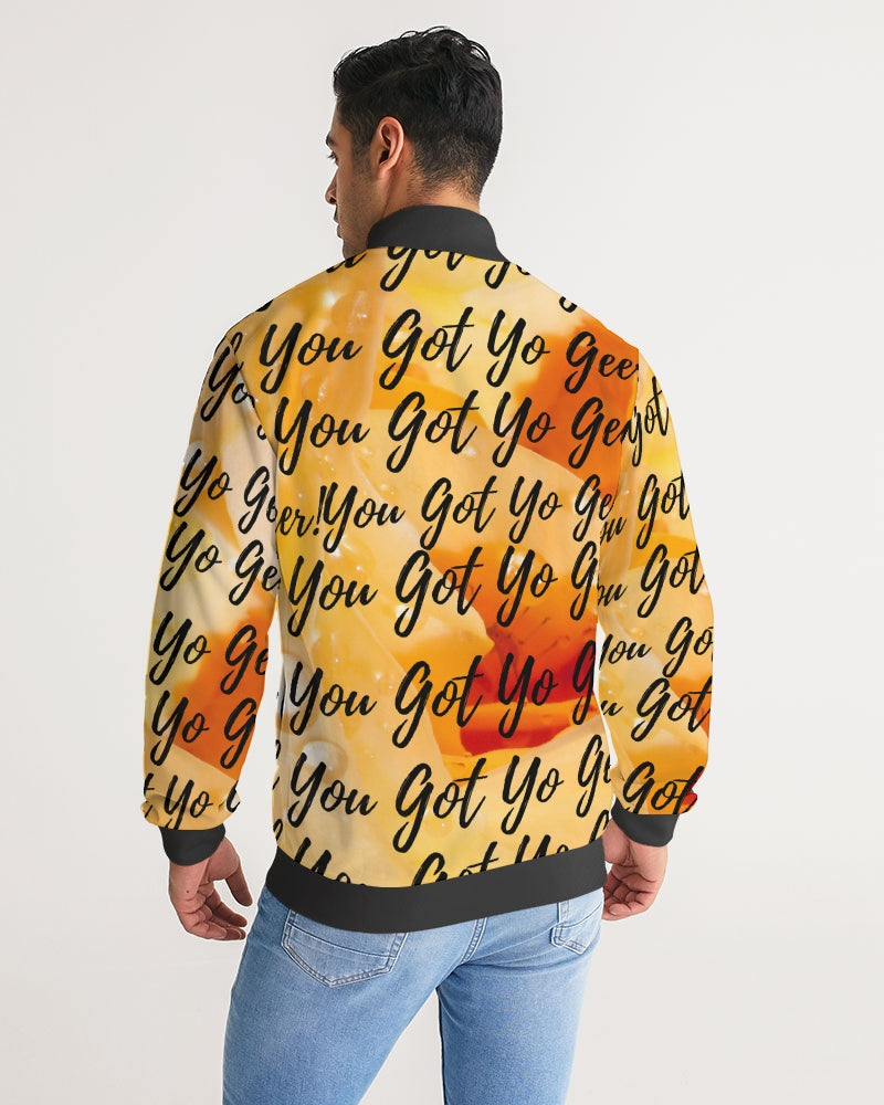 Men's Striped Sleeve Track Jacket- Autumn Geer