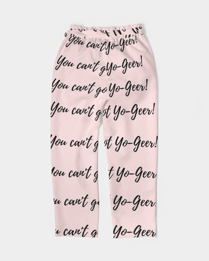 Women's Belted Tapered Pants-Pink