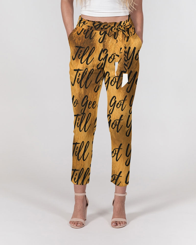 Yo-Cheetah Women's Belted Tapered Pants