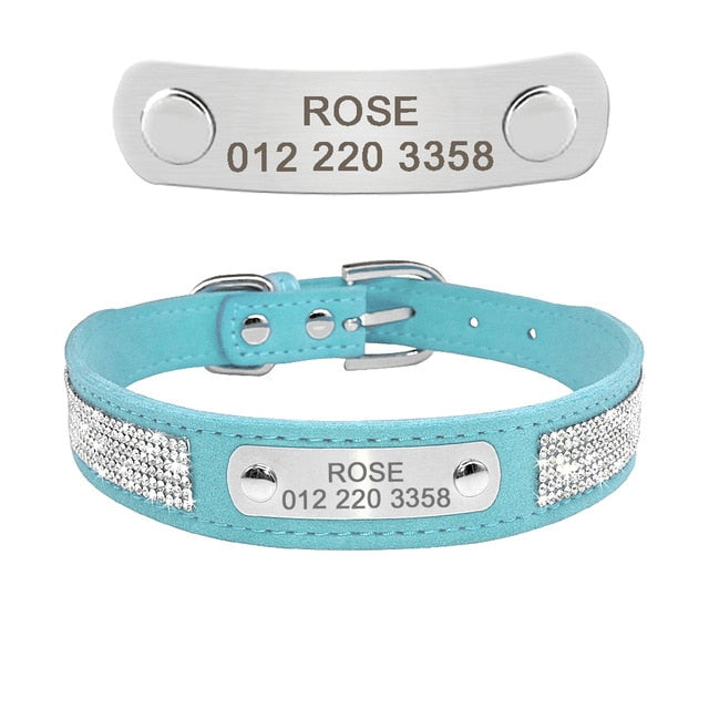 Pet Tag ID Collar-Personalized/Engraved Rhinestone