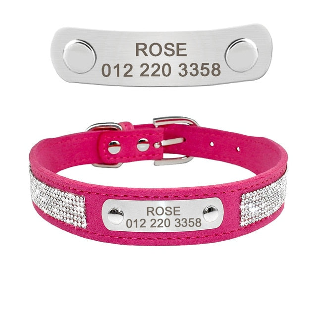 Pet Tag ID Collar-Personalized/Engraved Rhinestone