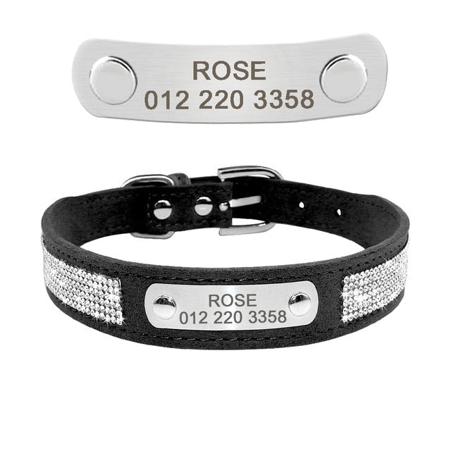 Pet Tag ID Collar-Personalized/Engraved Rhinestone