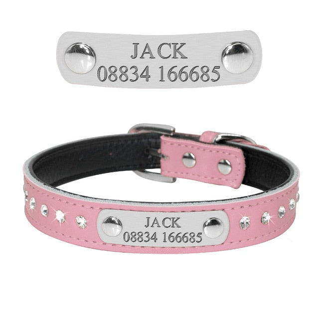 Pet Tag ID Collar-Personalized/Engraved Rhinestone