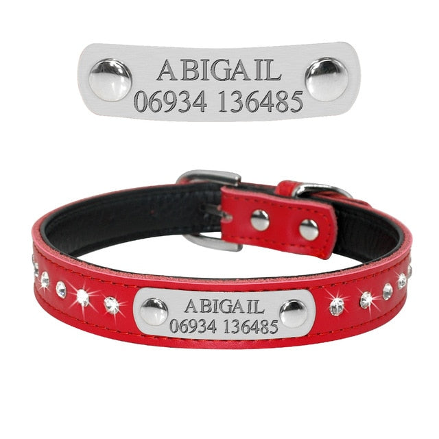 Pet Tag ID Collar-Personalized/Engraved Rhinestone